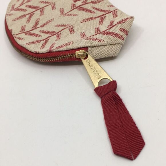 FEED 10  Clarins makeup cosmetics light tan and red carry-all pouch - Picture 12 of 12